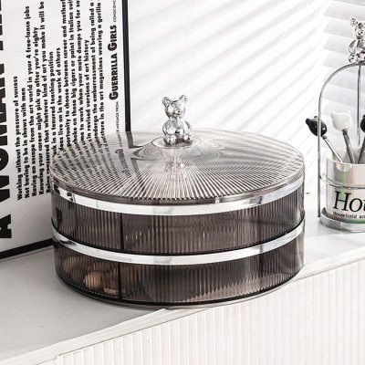 Khay mứt tết gấu bearbrick nhựa acylic trong suốt phong cách bắc âu - khay mứt 2 tầng - HÀNG CHÍNH HÃNG MINIIN