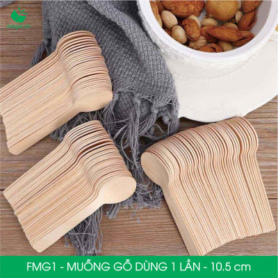 FMG1 - Combo 200 Muỗng gỗ ngắn 10.5 cm dùng 1 lần - Thìa gỗ ngắn dùng 1 lần tiện lợi thân thiện môi trường