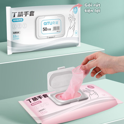 Găng tay cao su siêu dai làm bếp nấu ăn rửa chén, hộp 30 bao tay nhà bếp đa năng tái sử dụng nhiều lần