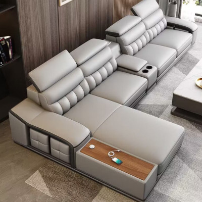 Sofa da góc L đầu bật cao cấp Tundo HDCT-08