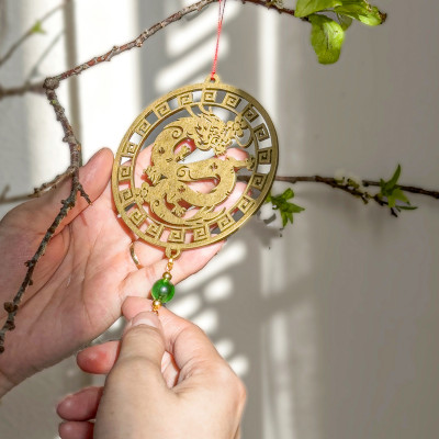 Combo 6V - Bộ 6 dây treo trang trí Tết Khai Lộc Hoàng Kim màu vàng, trang trí mai đào 