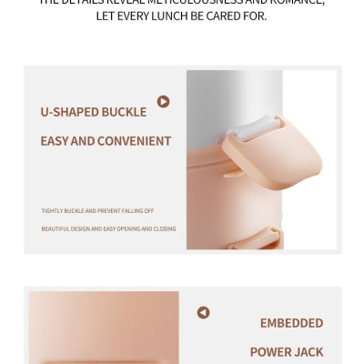 Hộp Cơm Điện Cặp Lồng Điện Hâm Cơm Tự Động 3 Tầng PS-103 - Màu Ngẫu Nhiên - Hàng Chính Hãng