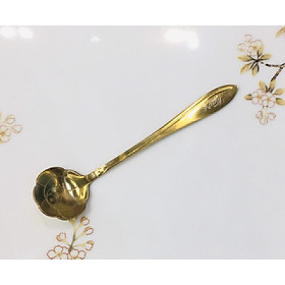 Thìa café phong cách Vintage hoa hồng màu vàng NEW ROSE 6176VN 