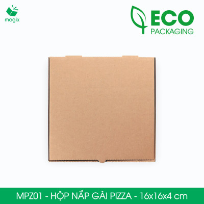 MPZ01 - 16x16x4 cm - 100 Hộp nắp gài pizza đa dụng - Hộp nắp gập, hộp carton gói hàng, hộp quà