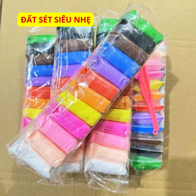Đất Nặn Nhiều Màu - Chất Liệu An Toàn Đất sét tự khô an toàn Lốc 36 màu cao cấp Softclay nặn hình, làm Butter slime