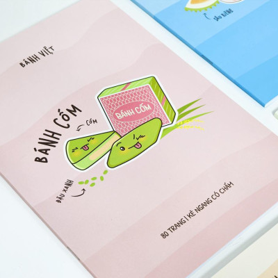 Tập Học Sinh Bánh Việt - Miền Bắc - Kẻ Ngang Có Chấm - 80 Trang 70gsm - Fahasa 03 - Bánh Ít Lá Gai