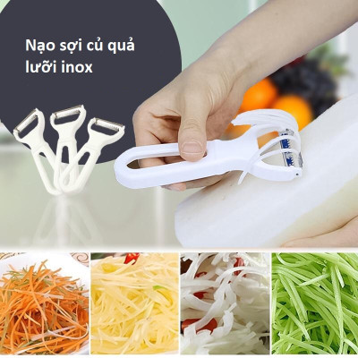 Nạo sợi củ quả Echo, lưỡi dao inox sắc bén nên loại bỏ vỏ một cách nhanh chóng, mượt mà và rất đẹp mắt - nội địa Nhật Bản 