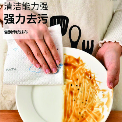 (Sử dụng 1500-2000 lần) Cuộn Khăn Giấy Lau Chén Dĩa Bếp Đa Năng Thấm Hút Dầu Dùng Một Lần, Siêu Dai Có Thể Giặt Và Sử Dụng Lại Họa Tiết Ngẫu Nhiên