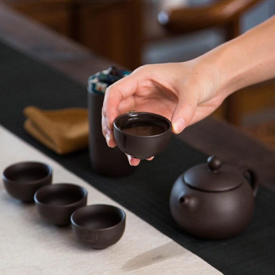 Bộ bình trà có túi đựng đi du lịch gọn gàng tiện lợi