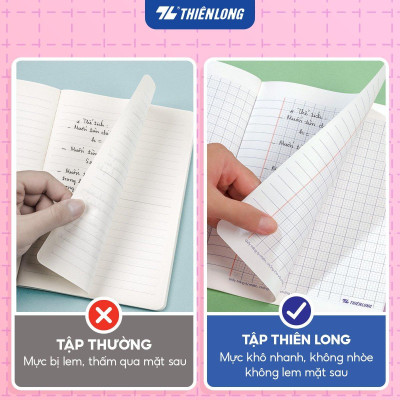 Tập học sinh 96 trang 5 ô ly vuông 2mm chấm kẻ 2/3 120gsm NB-122 Thiên Long - Mẫu ngẫu nhiên