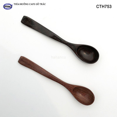 Thìa Cà Phê, muỗng pha trà, gỗ Trắc/Cẩm (HAHANCO) Chuôi uốn lượn sóng/Độc đáo - CTH753
