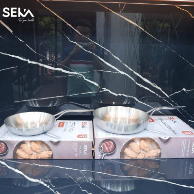 Chảo inox Nguyên khối nông lòng SEKA SK6030, sử dụng cho mọi loại bếp