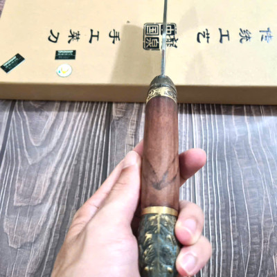 DAO BẾP - DAO THÁI CHẶT HOA VĂN HỔ MÃ A2 DT150 NT topcomshop vn