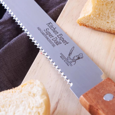 DAO CẮT BÁNH MÌ BÁNH NGỌT BÁNH GATO SINH NHẬT TAY CẦM CÁN GỖ LƯỠI RĂNG CƯA DÀI 38CM ( HÀNG CAO CẤP XUẤT CHLB ĐỨC )