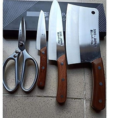 Bộ dao kéo seki nhật bản 4 món - HÀNG NHẬT NỘI ĐỊA( kéo sk5)