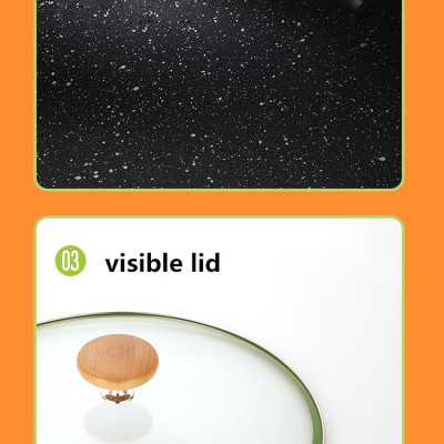 Bộ 3 món nồi chảo đáy từ Seoulcook Luxury cao cấp Hàn Quốc, chống dính vân đá an toàn cho sức khỏe, dùng được tất cả các loại bếp/ Induction