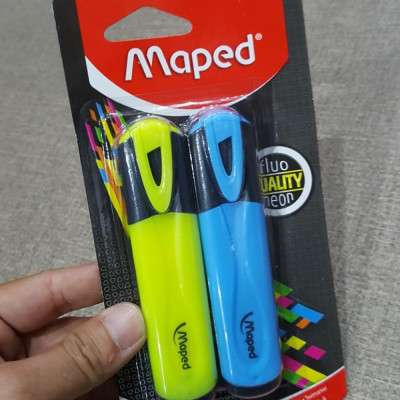 Bộ Bút Dạ Quang X2 Maped - 742567 - Vàng Xanh