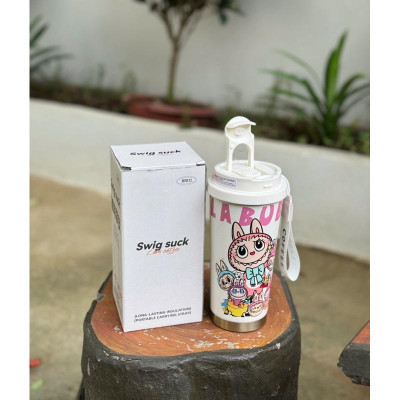 Ly Giữ Nhiệt, Cốc Giữ Nhiệt 600ml Hình Labubu Siêu Hot