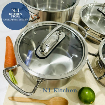 Bộ 4 nồi inox cao cấp Korkmaz Proline - A1147 nắp kính - Hàng Chính Hãng