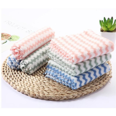 Khăn Bông Lau Bếp, Lau Chén Bát Hình Kẻ Sọc - Khăn Vệ Sinh 2 Mặt Siêu Thấm Hút Khăn Lau Đa Năng Nhà Bếp 22x22 cm Sọc Vằn - Giao Màu Ngẫu Nhiên