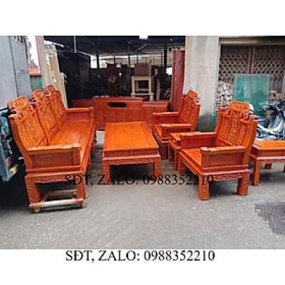 Bộ bàn ghế âu á như ý voi tay đặc gỗ hương đá