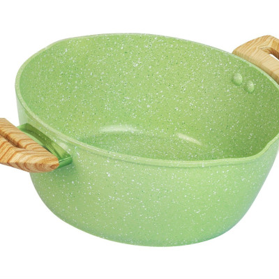 Bộ 3 nồi đúc men đá ceramic Size 16/20/24cm 10 lớp chống dính, miệng rót Green Cook GCS231 sử dụng được các loại bếp-Hàng chính hãng
