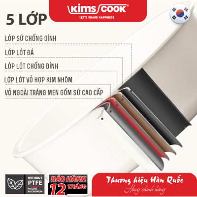 Bộ Nồi Đa Năng MOONLIGHT KimsCook F000026 Tay Cầm Rời - Dùng Cho Mọi Loại Bếp - Hàng Chính Hãng