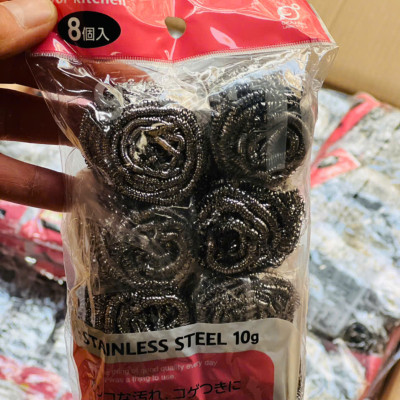 Set 08 miếng cọ xoong nồi thép Okazaki 10g - Hàng nội địa Nhật Bản nhập khẩu chính hãng