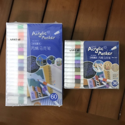 Bút Màu Acrylic Marker 12/24/36/48/60 Cao Cấp Màu Sắc Tươi Sáng, Bút Lông Màu - Hàng Nhập Khẩu