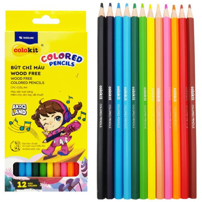 Hộp 12 Bút Chì Màu Wood Free - Colokit CPC-C031/AK - Nhân Vật Cici Akooland Thế Giới Học Cụ Thần Kỳ