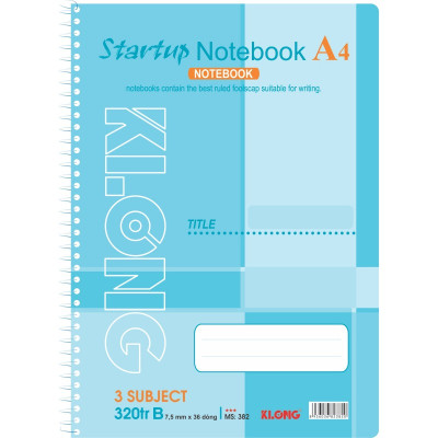 Sổ lò xo KLONG 320tr A4 Compostion Book, 5 Subiject; MS: 382