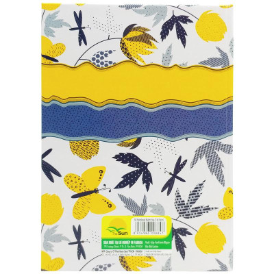 Sổ Bìa Cứng Kẻ Ngang 80gsm Bướm Hoa - The Sun - Mẫu 2