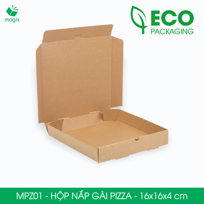MPZ01 - 16x16x4 cm - 20 Hộp nắp gài pizza đa dụng - Hộp nắp gập, hộp carton gói hàng, hộp quà