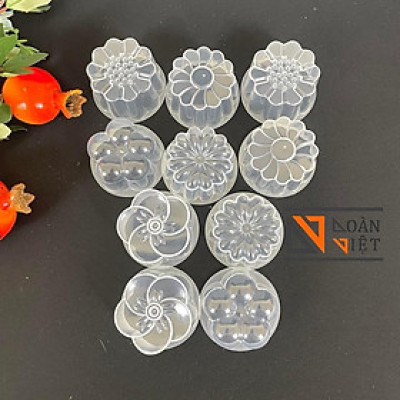 [COMBO 10 KHUÔN] Khuôn làm RAU CÂU, RAU CÂU DỪA, BÁNH IN, BÁNH PHỤC LINH hình hoa - CÓ NẮP, nhựa trong, dày. Chuyên phục
