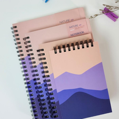 Sổ Lò Xo Giấy Trơn - 160 Trang 10 x 15 cm 80gsm - Nature On Sunset - The Sun 02