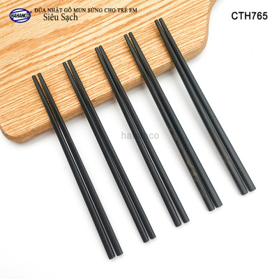 Đũa gỗ mun sừng VIP (1 đôi) xuất Nhật dành cho trẻ em - Tập làm quen với đũa - CTH765