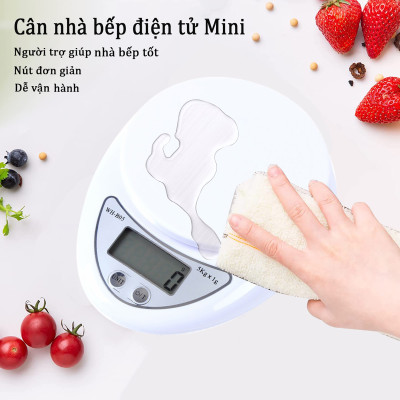 Cân điện tử mini nhà bếp, cân thực phẩm nguyên liệu làm bánh, trà sữa tặng kèm móc treo siêu dính 10kg