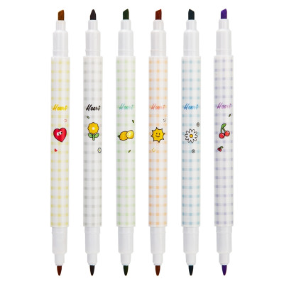 Bút nhớ dòng 2 đầu Deli - 6 màu - Nét trơn mượt, màu tươi sáng - 6 chiếc/1 Hộp - S606