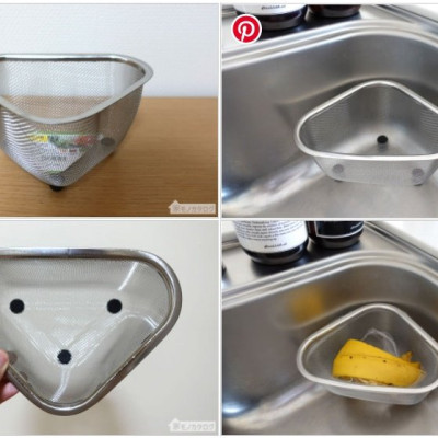 Rổ Tam Giác Inox Cao Cấp Không Gỉ Có Chân Đế Đứng - Echo Metal