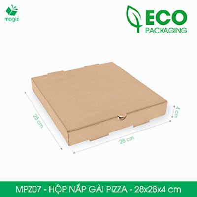 MPZ07 - 28x28x4 cm - 20 Hộp nắp gài pizza đa dụng - Hộp nắp gập, hộp carton gói hàng, hộp quà