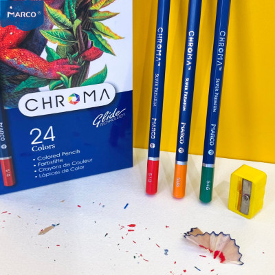 Bộ chì màu cao cấp Marco Chroma Công nghệ glide  12, 24, 36, 48, 72 ,100 Màu