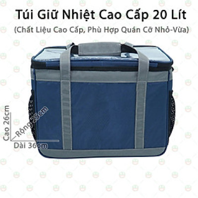 [Loại Tốt] Túi Giữ Nhiệt Cao Cấp 20Lít KhoNCC Hàng Chính Hãng Dùng Giao Nhận Hàng Shipper Grab Beamin Cho Quán Ăn Uống Vừa và Nhỏ - KKT-7036-GN20L (Nhiều màu)