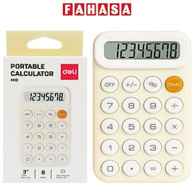 Máy Tính Bỏ Túi - Deli EM10 - Màu Vàng