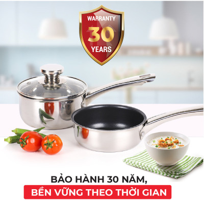 Bộ Nồi Chảo Inox 3 Lớp Liền Khối Kalpen Baby BB14 size 14cm