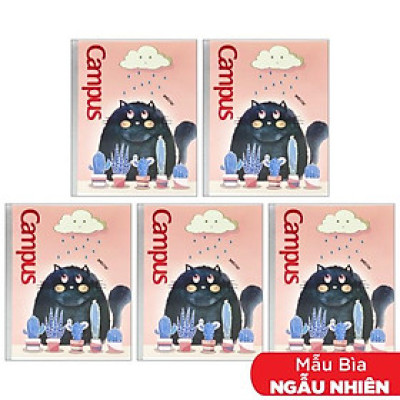Combo 5 Tập Meow A5 200 Trang - Campus NB-AMEO200 (Mẫu Màu Giao Ngẫu Nhiên)