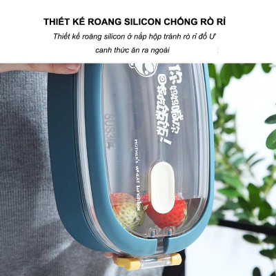 Hộp Cơm Giữ Nhiệt, Hộp Đựng Cơm Inox 304, Chống Gỉ, Chống Đổ Tiện Lợi, Màu Ngẫu Nhiên - Hàng Nhập Khẩu