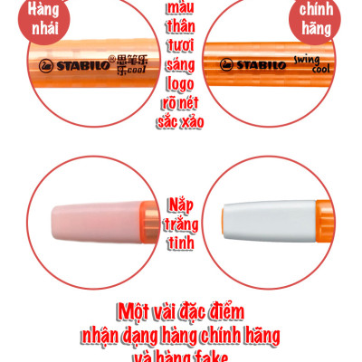 Set bút Dạ quang STABILO swing cool 275 - vàng+hồng (HL275-C2C)