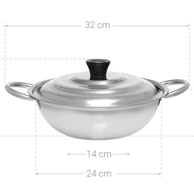 Nồi lẩu inox 1 đáy 22cm Rainy RNL22-1DI4- Hàng chính hãng