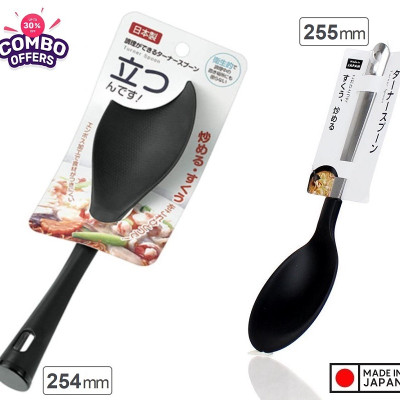 Combo muôi xào chống dính cán dài + Muỗng múc canh chính hãng Echo Metal hàng nội địa Nhật Bản (#Made in Japan)