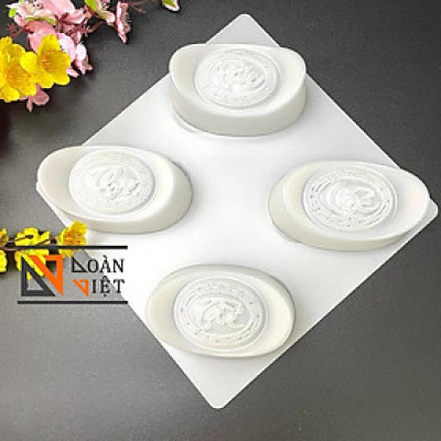 [THỎI VÀNG PLTT] Khuôn BÁNH DẺO, TRUNG THU RAU CÂU, NHẤN XÔI, BÁNH TỔ, RAU CÂU 3D - Hình THỎI VÀNG hoa văn PHÚC LỘC THỌ.